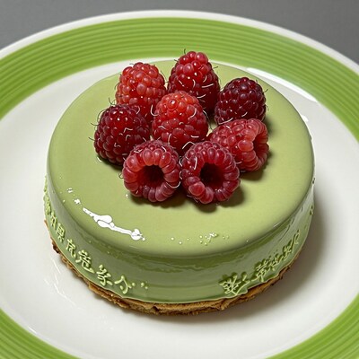 Matcha Raspberry Mousse Cake