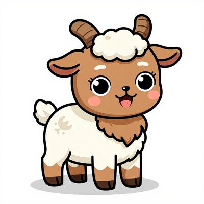 Cute Cartoon Goat