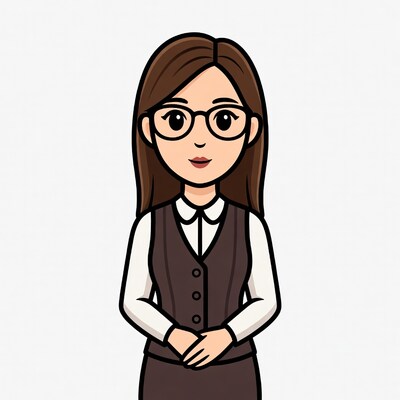 Cartoon businesswoman with glasses
