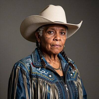 Elderly Black Woman Cowboy Portrait