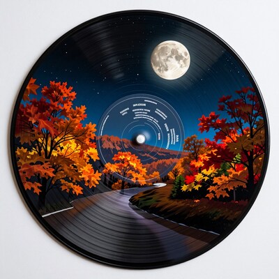 Autumn Night Vinyl Record Art