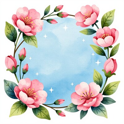 Pink Flower Wreath