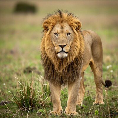 Majestic Male Lion Standing