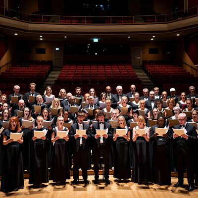 Choir singing on stage