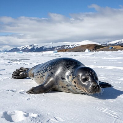 Spotted Seal on Arctic Ice