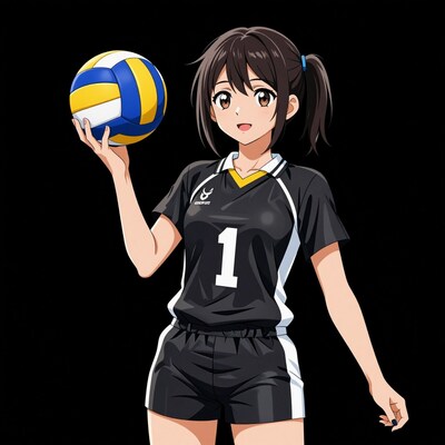 Anime girl volleyball player