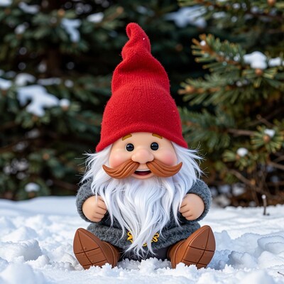 Garden Gnome in Snow