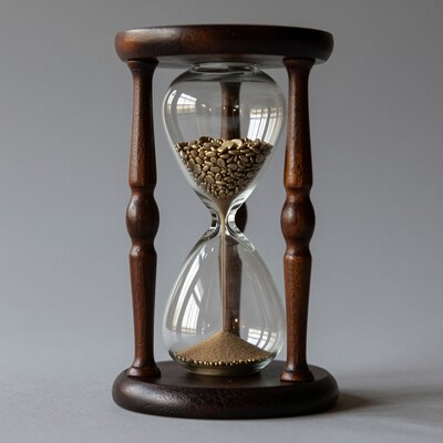 Hourglass with seeds