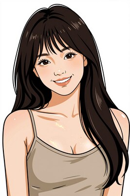 Smiling Asian woman portrait