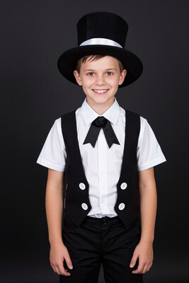 Boy in top hat and vest