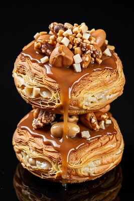 Caramel Nut Pastry Stack