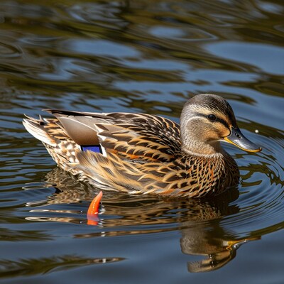 Male Mallard Duck Swimming