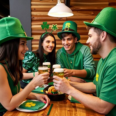 Friends in St Patricks Day Hats