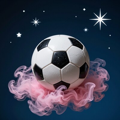 Magical Soccer Ball in Pink Smoke