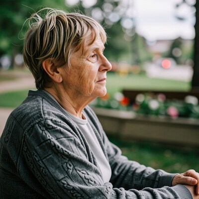 Elderly woman in park