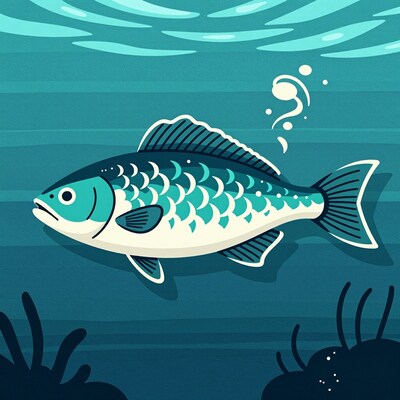 Cartoon Fish Swimming Underwater
