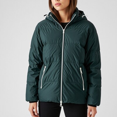 Woman in Green Puffer Jacket