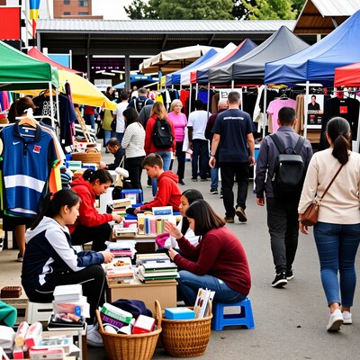 Bustling Outdoor Market Scene