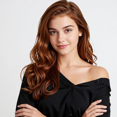 Young woman with long red hair