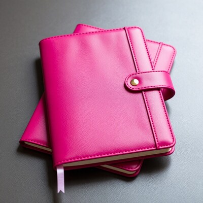 Pink Leather Journal Notebook