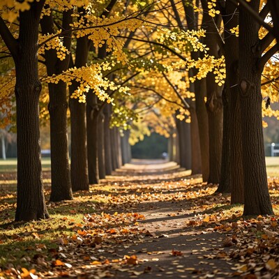 Autumn Tree Lined Path