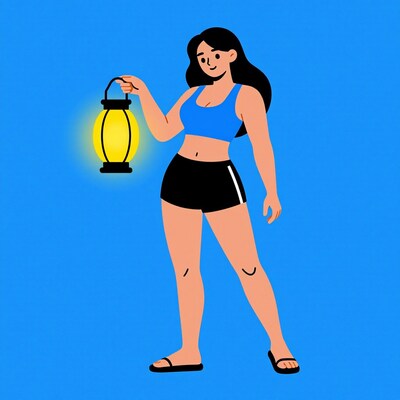 Woman Holding Lantern