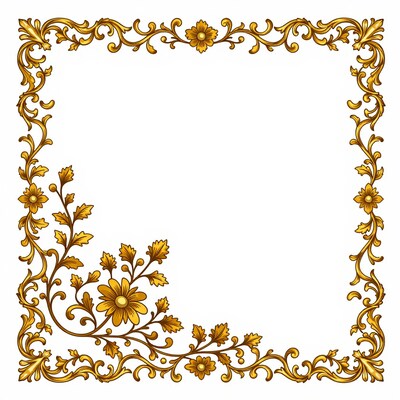 Golden Floral Frame