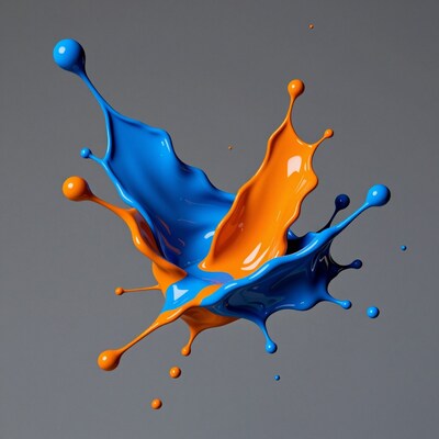 Blue and Orange Paint Splash