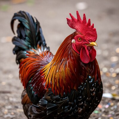 Colorful Rooster Portrait