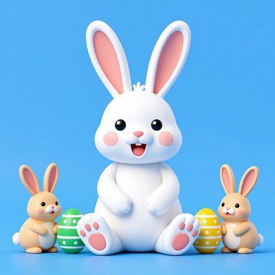 Easter Bunny with Baby Rabbits