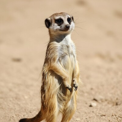 Meerkat standing alert