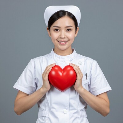 Nurse Holding Red Heart