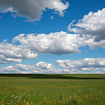 Vast Prairie Sky with Clouds