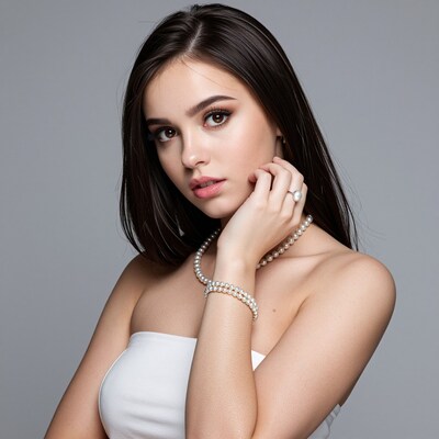 Young Woman with Pearl Jewelry