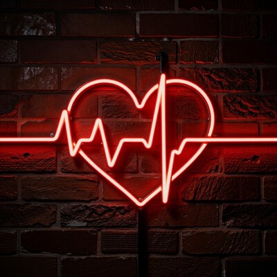 Red Heartbeat Neon Sign