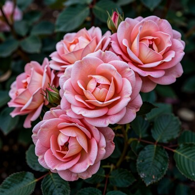 Pink roses in bloom