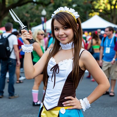 Cosplay Girl with Knife