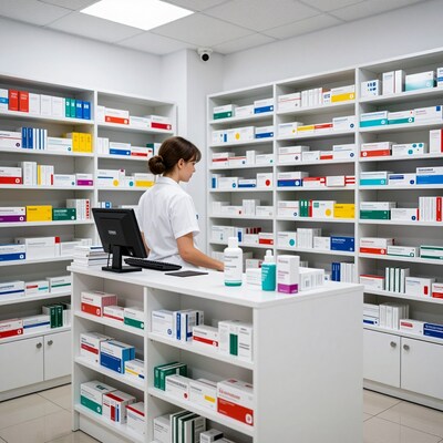 Female pharmacist in pharmacy