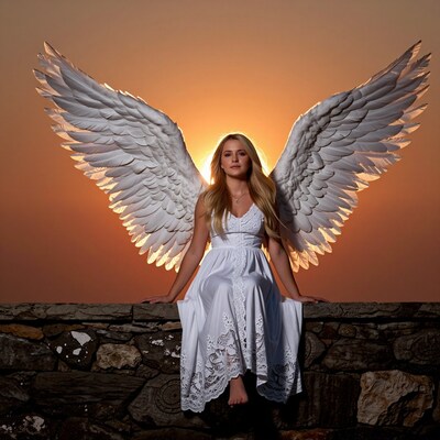 Angel Woman at Sunset