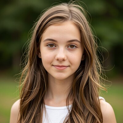 Young girl with long brown hair