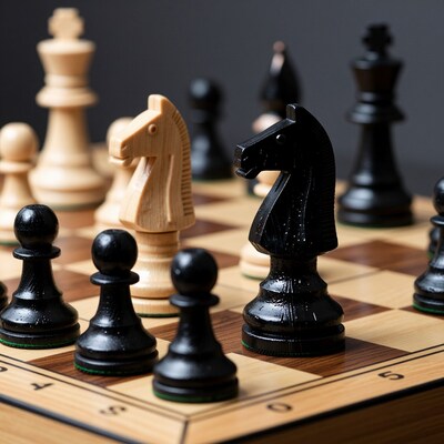 Black and White Chess Knights