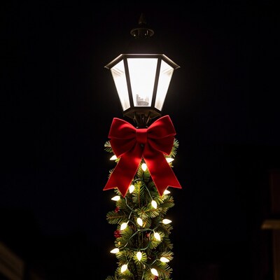 Christmas lantern with red bow