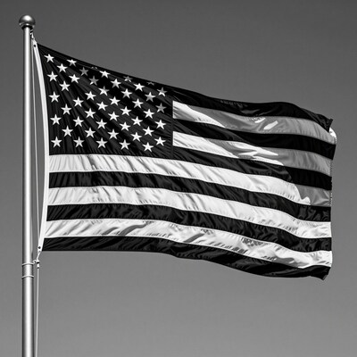 Black and White American Flag