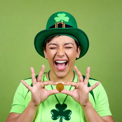 Woman in St Patrick's Day Hat