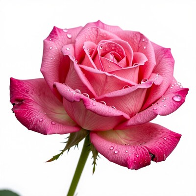 Pink Rose with Dew Drops