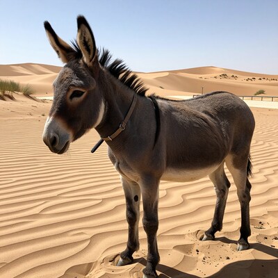 Donkey in Desert Dunes