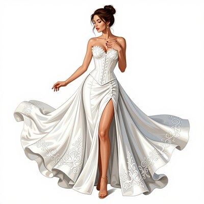 Woman in white wedding dress