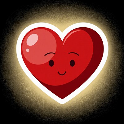 Cartoon glowing heart