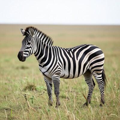 Zebra Standing in Grassland