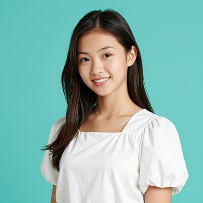 Smiling Asian teen girl